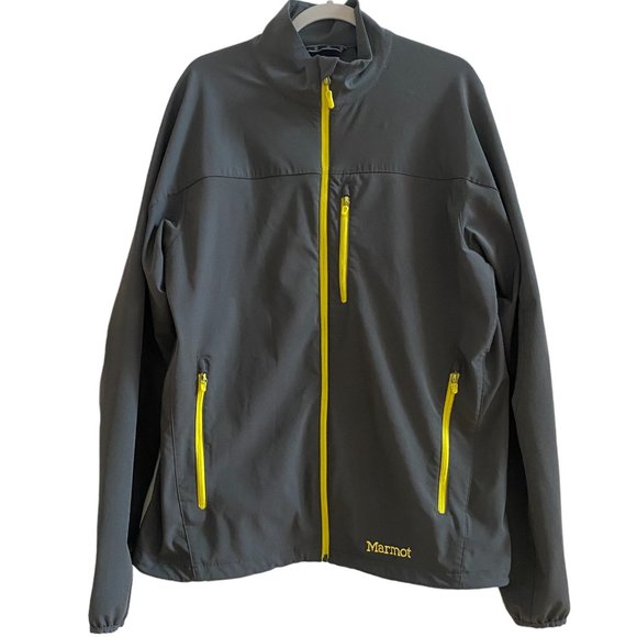 Marmot Tempo M3 Softshell Gray Yellow Gorpcore Water Resistant
